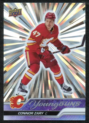 2023 Upper Deck Outburst Silver Connor Zary #496 Young Guns YG front
